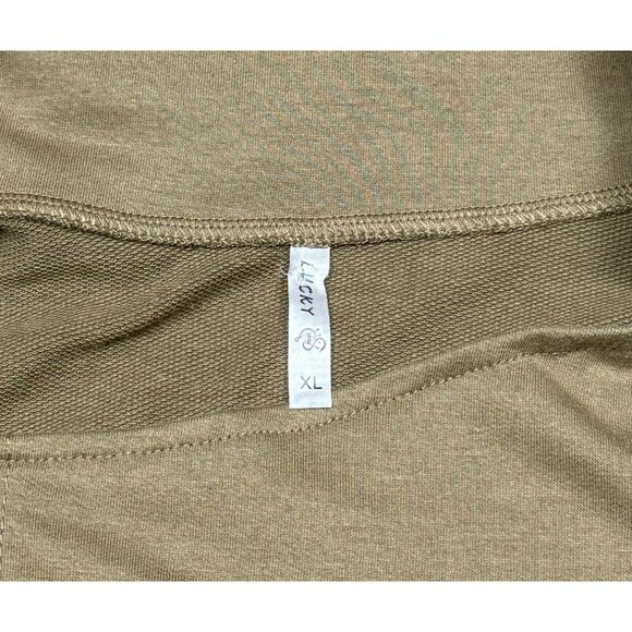Lucky Brand Womens Size XL Asymmetrical Wrap Blouse Buckle Detail Khaki Cardigan - Picture 8 of 15